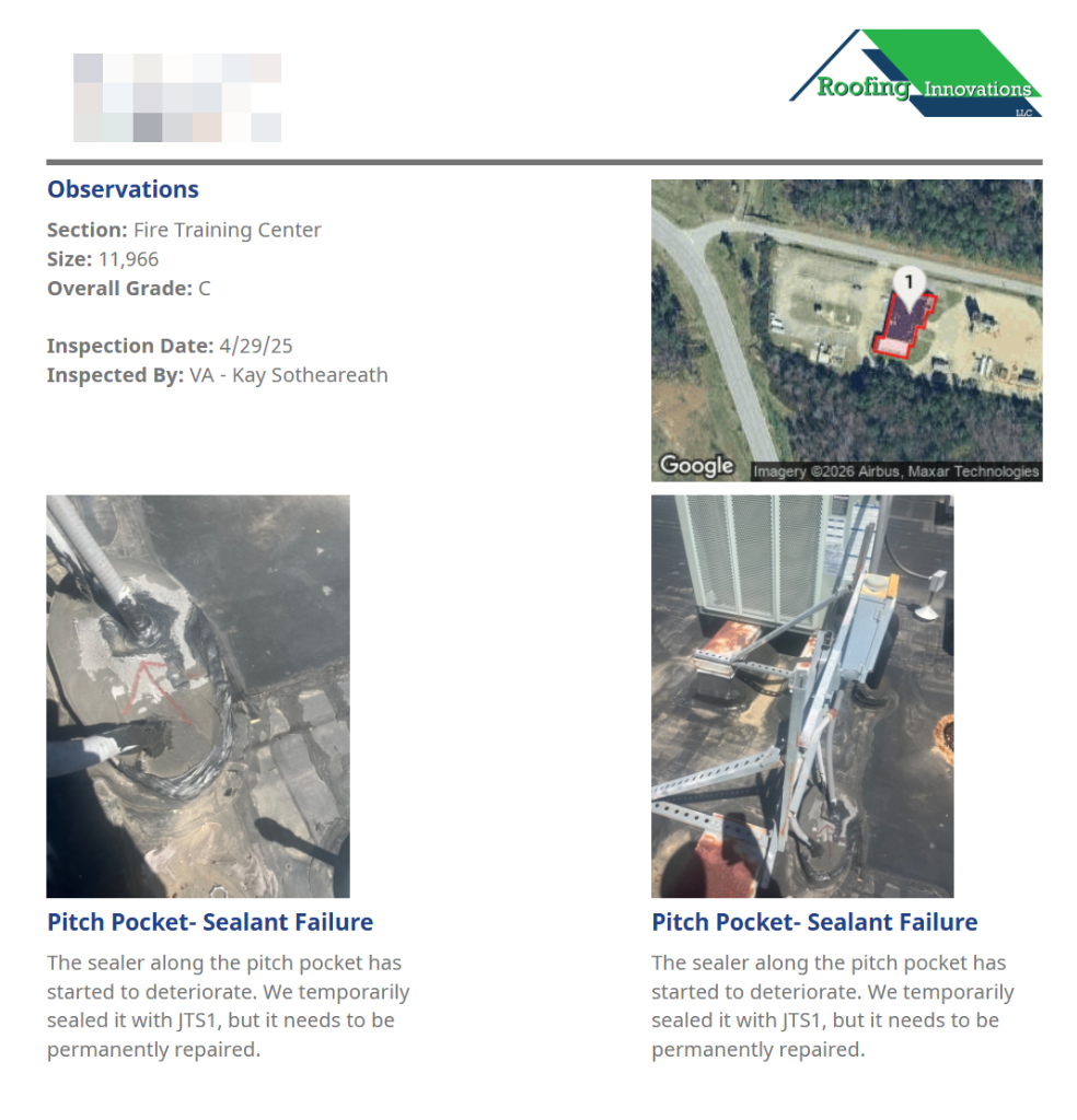 Sample Summary Report — Filter Beds North Section (Grade F)