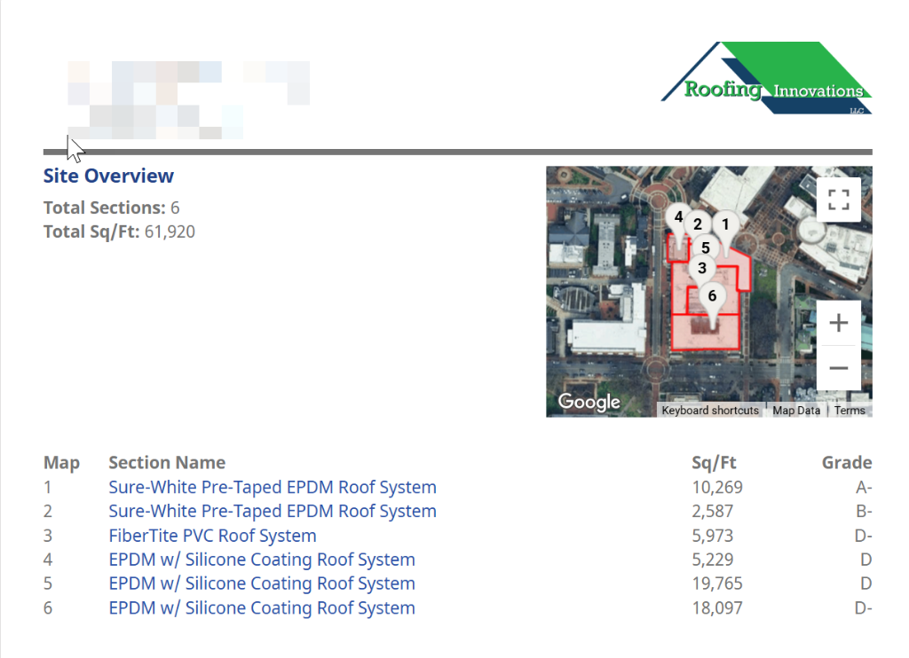 Inspection Report — Campus Overview Map